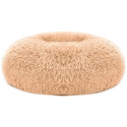 Pet Dog Bed Soft Warm Fleece Puppy Cat Bed Dog Cozy Nest Sofa Bed Cushion M Size (Color: Brown, Size: M)