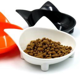 Pet cat bowl Non slip cute cat shaped colorful High Quality cat bowl cat food bowl (Color: white)