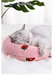 Cat U-shaped pillow protection cervical vertebra deep sleep pet pillow dog cat pillow dog dog toy cat toy (Size: 24*20*7cm, colour: white)