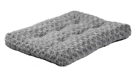 Dog Plush Bed Comfortable Crate Bed Washable Bed Kennel Pad Fit for Pet Cage (Color: Gray, Size: M)