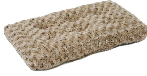 Dog Plush Bed Comfortable Crate Bed Washable Bed Kennel Pad Fit for Pet Cage (Color: Brown, Size: M)