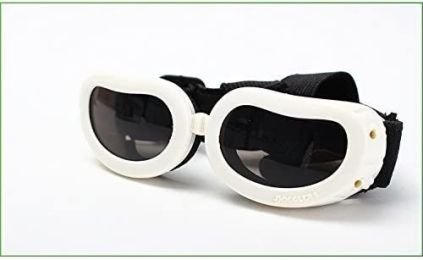 Pet Goggles Dog UV Protection Glasses Waterproof Windproof Anti-Fog Eye Glasses (Color: white)