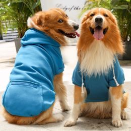 Plaid Dog Hoodie Pet Clothes Sweaters with Hat and Pocket Christmas Classic Plaid Small Medium Dogs Dog Costumes (Size: 2XL (chest circumference 60, back length 42cm), colour: Big dog zipper pocket sweater lake blue)