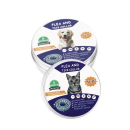 Flea & Tick Collar for Cats and Dogs; 2 Pack; 14 Months Protection; Kills & Repels Fleas and Ticks; Adjustable length (Size: Cat - Length 39cm, colour: Grey - cans)