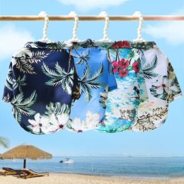 Hawai Beach clothing for Pet Dog Cat T-Shirts Cute for Small to Medium Dog Cats Cool Summer Vest Camp Shirt Clothes; dog clothes (Size: M (about 5-7 kg pet), colour: Coconut shirt pink)