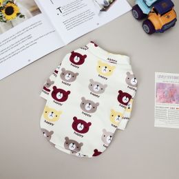 Pet clothes Dog clothes Autumn and winter new cat pet clothes Two leg sweater 22 Happy bear bottoming shirt (Size: M, colour: 22 Happy Bear Undercoat - Red)