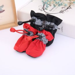 4pcs Dog Shoes; Large Pet Waterproof Chihuahua Anti-slip Boots Puppy Cat Socks Botas S/M/L/XL (Color: white, Size: XS)