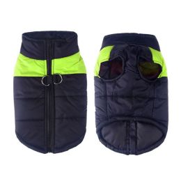 Windproof Dog Winter Coat Waterproof Dog Jacket Warm Dog Vest Cold Weather Pet Apparel  for Small Medium Large Dogs (Color: Green, Size: L)