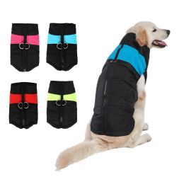 Windproof Dog Winter Coat Waterproof Dog Jacket Warm Dog Vest Cold Weather Pet Apparel  for Small Medium Large Dogs (Color: Blue, Size: 4XL)