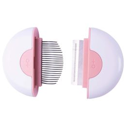 Pet Life 'LYNX' 2-in-1 Travel Connecting Grooming Pet Comb and Deshedder (Color: Pink, Size: Large)