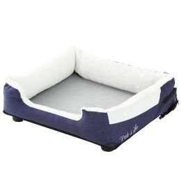 Pet Life "Dream Smart" Electronic Heating and Cooling Smart Pet Bed (Color: Navy, Size: Large)