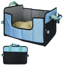 Pet Life 'Travel-Nest' Folding Travel Cat and Dog Bed (Color: Blue, Size: Small)