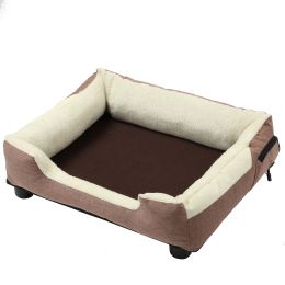 Pet Life "Dream Smart" Electronic Heating and Cooling Smart Pet Bed (Color: Mocha Brown, Size: Large)