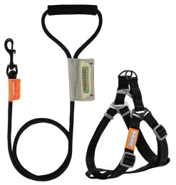 Touchdog 'Macaron' 2-in-1 Durable Nylon Dog Harness and Leash (Color: Black, Size: Medium)