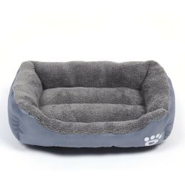 Washable Pet Dog Cat Bed Puppy Cushion House Pet Soft Warm Kennel Dog Mat Blanke (Color: Gray, Size: 2XL)